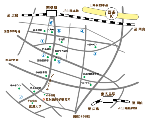 東広島市周辺ホテルマップ